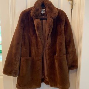 Apparis faux fur brown coat